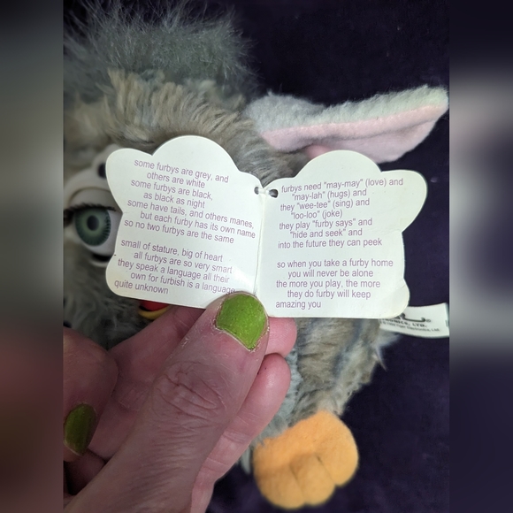 Vintage 1998 Tiger Electronics Grey Furby with tag - Picture 4 of 8